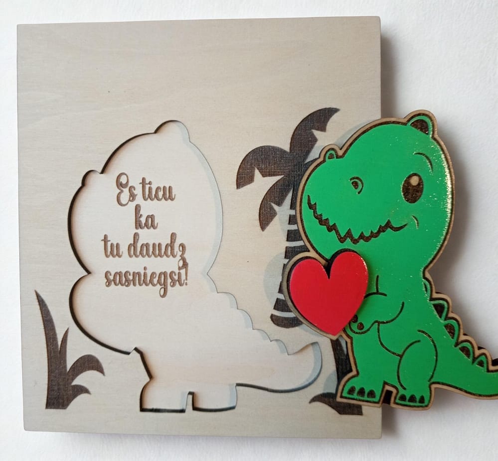 motivacijas kartina1 Koka motivācijas kartiņa ar dinozauru un personalizētu tekstu