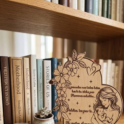 Koka dekors “Mammas mīlestība” — personalizēta dāvana māmiņai